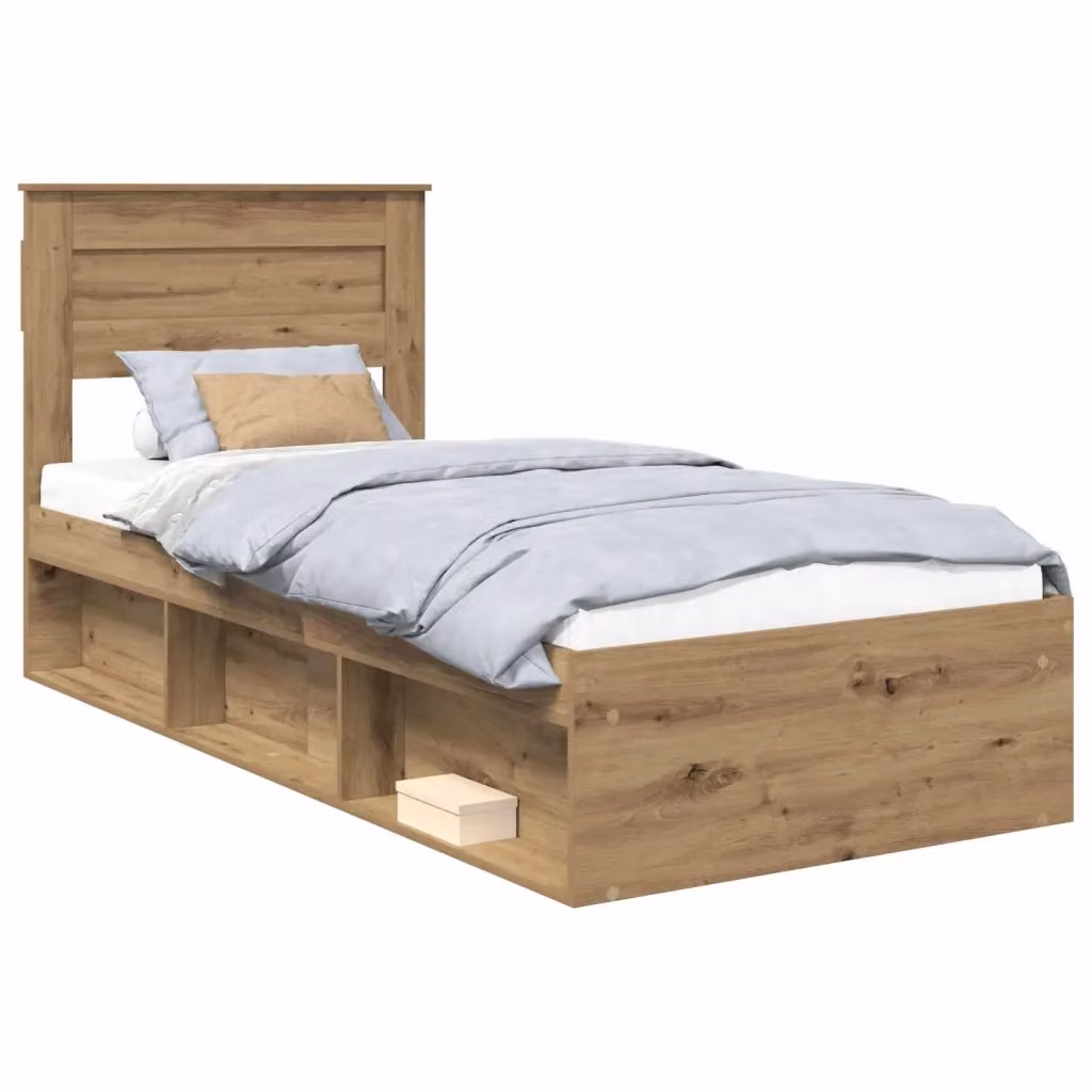 Struttura letto moderno vidaXL in legno color marrone L 100 x P 200 cm – 2