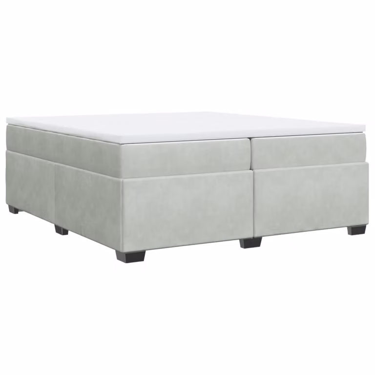 Giroletto a Molle con Materasso Grigio Chiaro 200x200cm Velluto