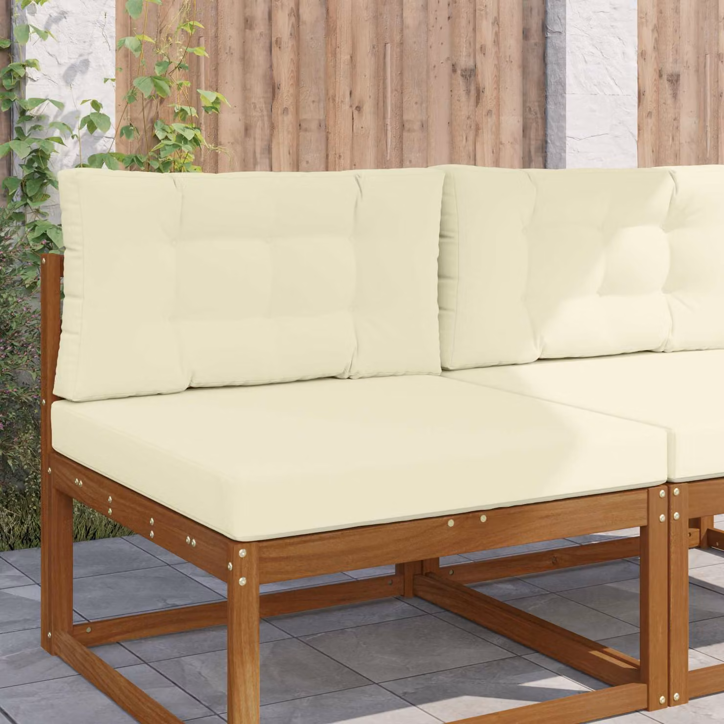 vidaXL Cuscino per divano da esterno moderno in poliestere beige L 80 x P 80 x H 80 cm