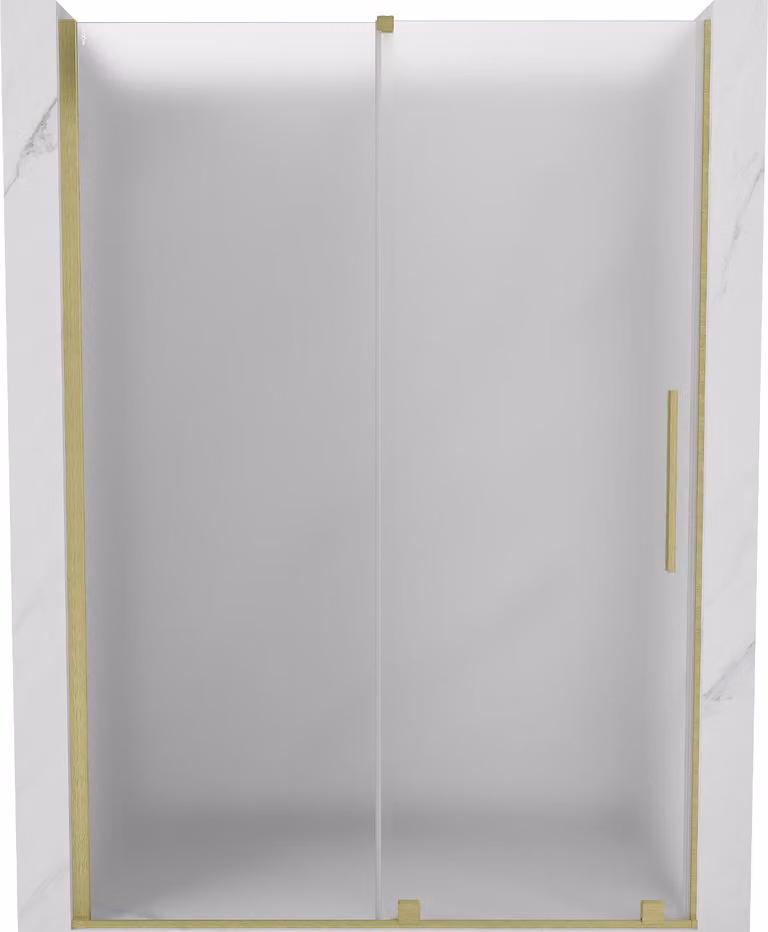 Mexen Velar porta doccia scorrevole 130 cm, ghiaccio, oro spazzolato - 871-130-000-31-55