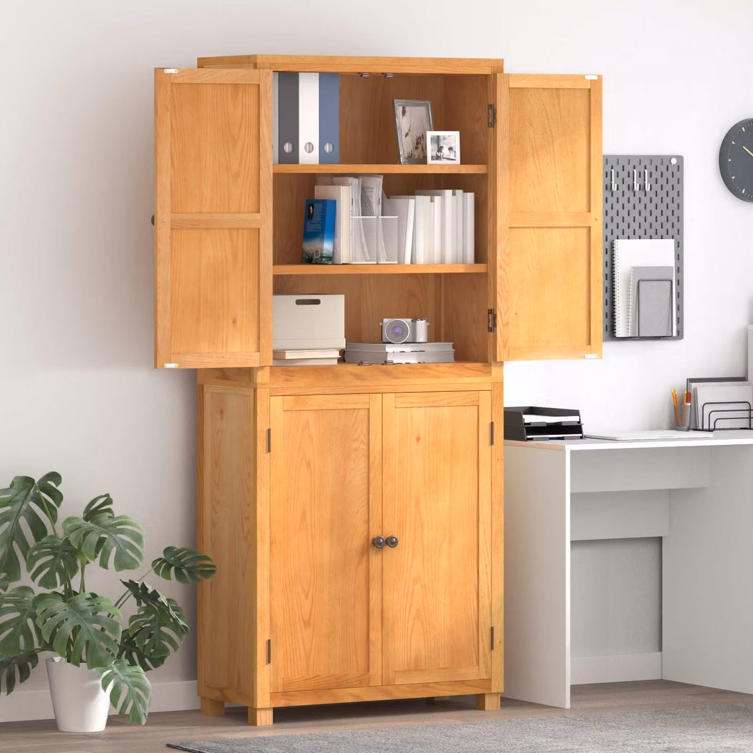 Set di mobili per magazzino vidaXL in legno color rovere naturale, 2 pezzi, L: 80 cm, P: 35 cm, H: 185 cm