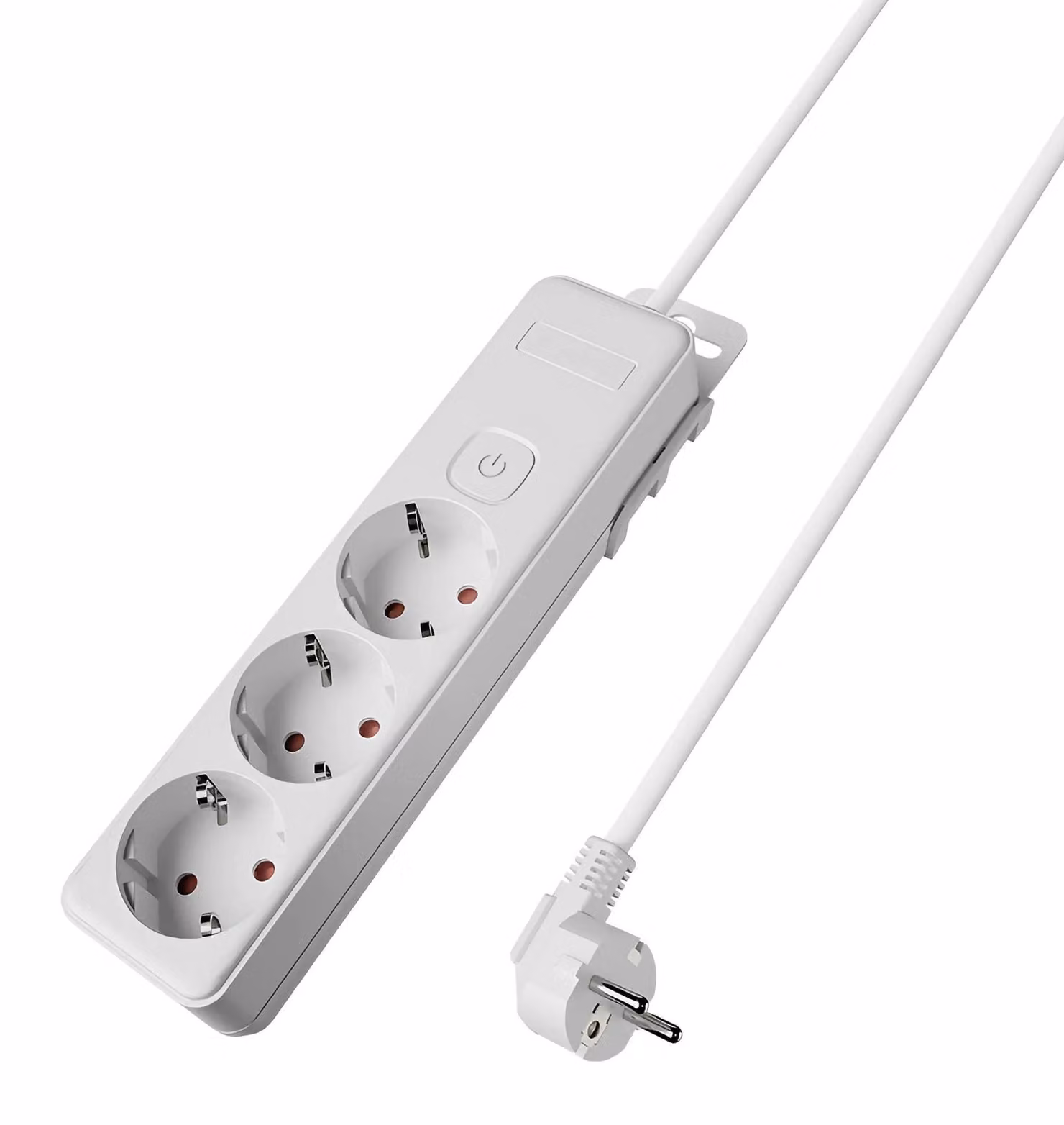 Prese multiple Braytron a 3 vie con cavo da 1,5 m e interruttore on/off illuminato, 3680 W, sicurezza bambini, ciabatta con sistema a clip