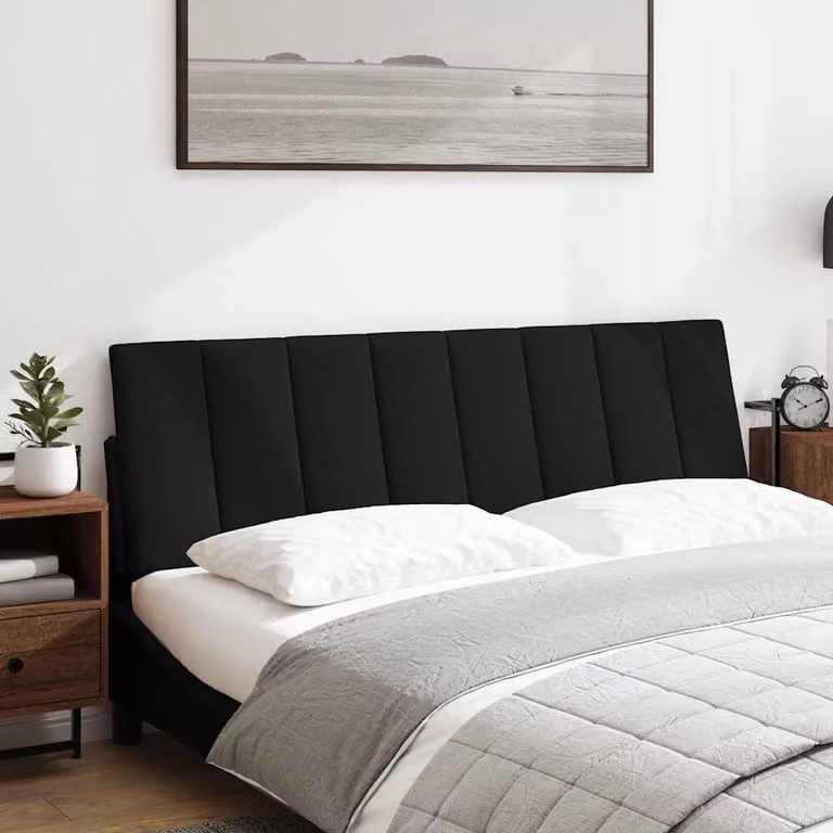 vidaXL Cuscino Testiera Hanko Nero 160 cm in Tessuto