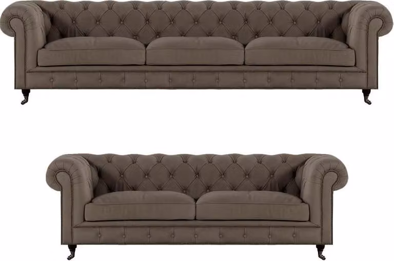 Moderne Chesterfield Polstergarnitur Edle Möbel Sitzcouchen 2tlg Set