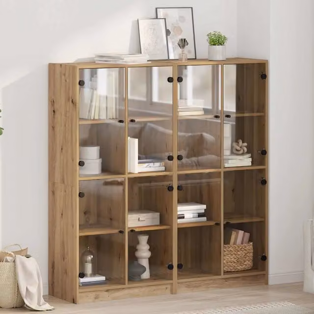 Credenza 2 pz-Set di 2 Buffet-Armadio da cucina Rovere artigianale 136 x 37 x 142 cm