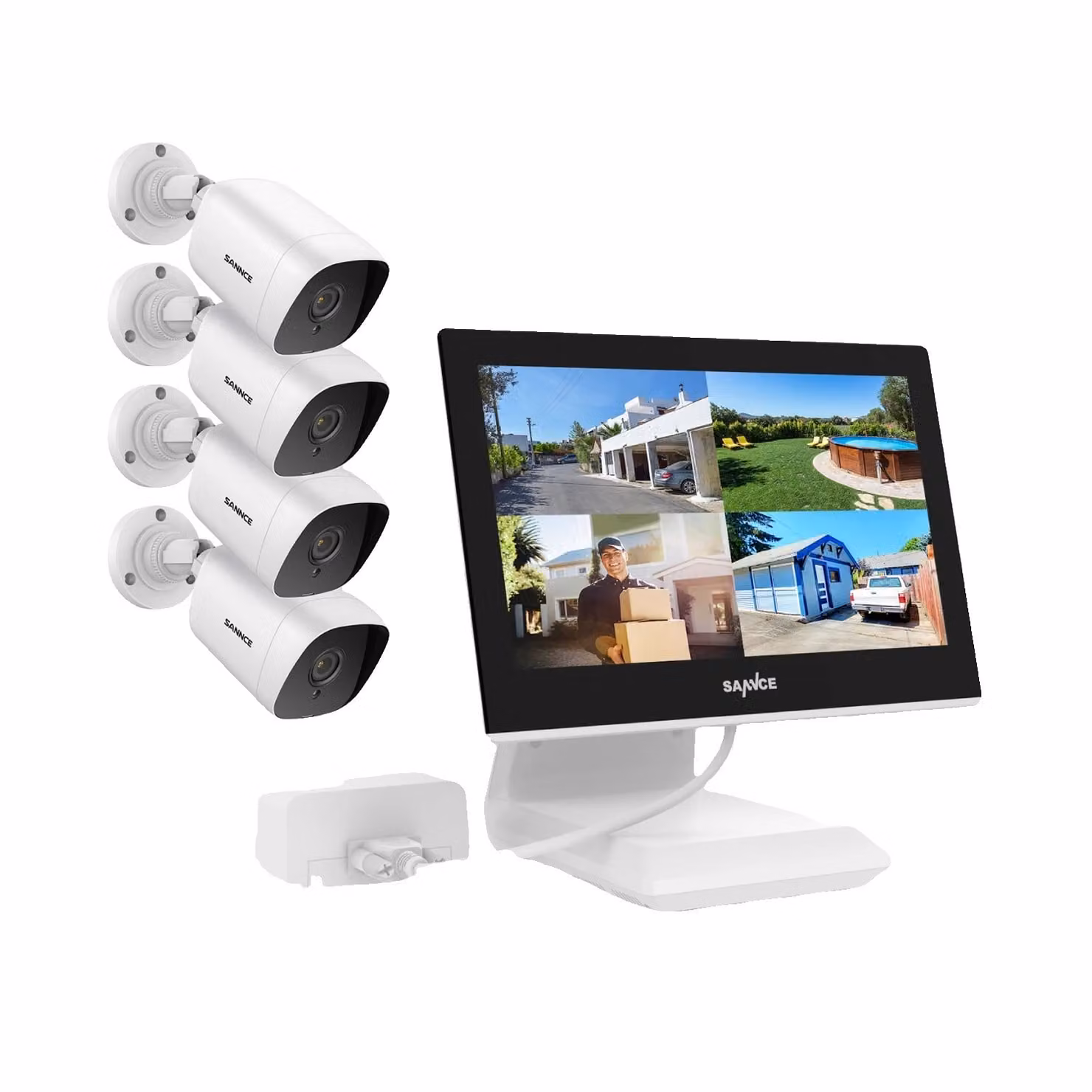 Kit di telecamere di sorveglianza, risoluzione 1080P, tecnologia di visione notturna, 4 pezzi, 0 TB