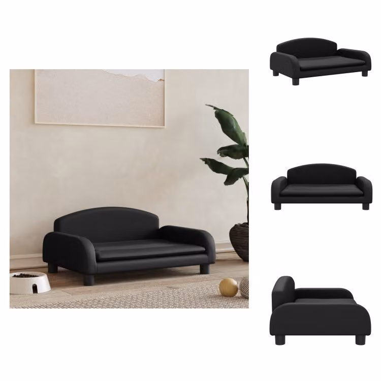 vidaXL Letto per cani nero 70x45x30 cm in Pelle finta - Letti per cani