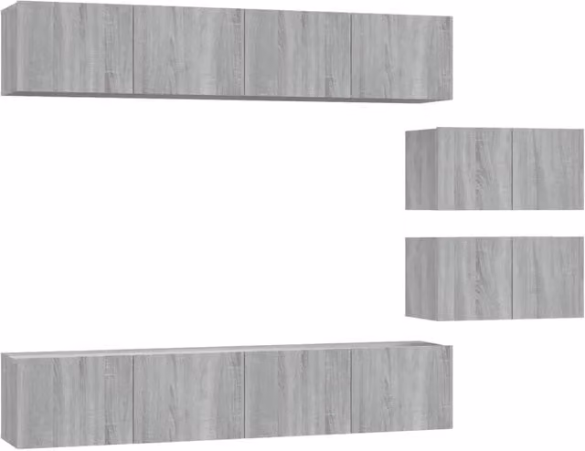 Set di Mobili Porta TV 6 pz | Armadietto TV | Mobile Porta TV Grigio Sonoma in Legno Multistrato