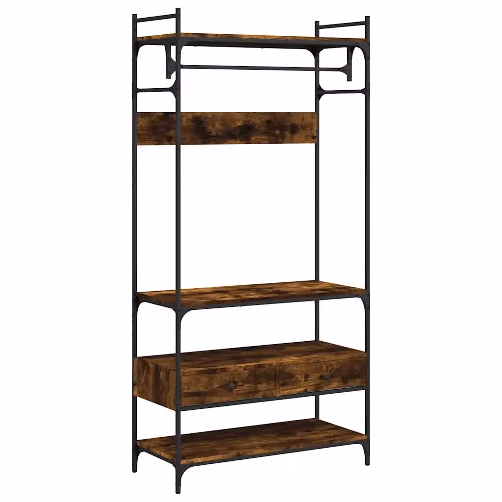 vidaXL Armadio con Cassetti e Ripiani Rovere Fumo L: 89 cm, P: 39 cm, H: 184,5 cm – 2