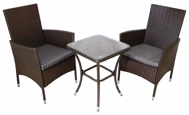 Set bistrot in rattan Jardí marrone