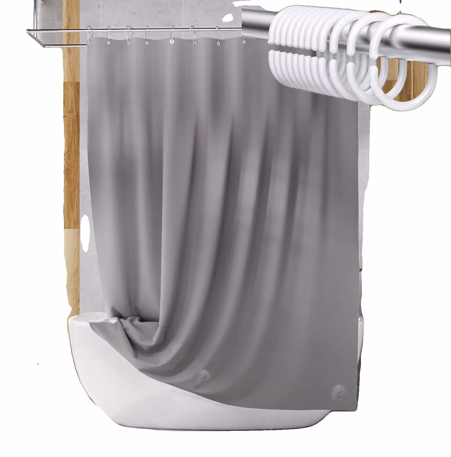 Pellicola per tenda da doccia, impermeabile, design leggero, grigio scuro, 120x200 cm