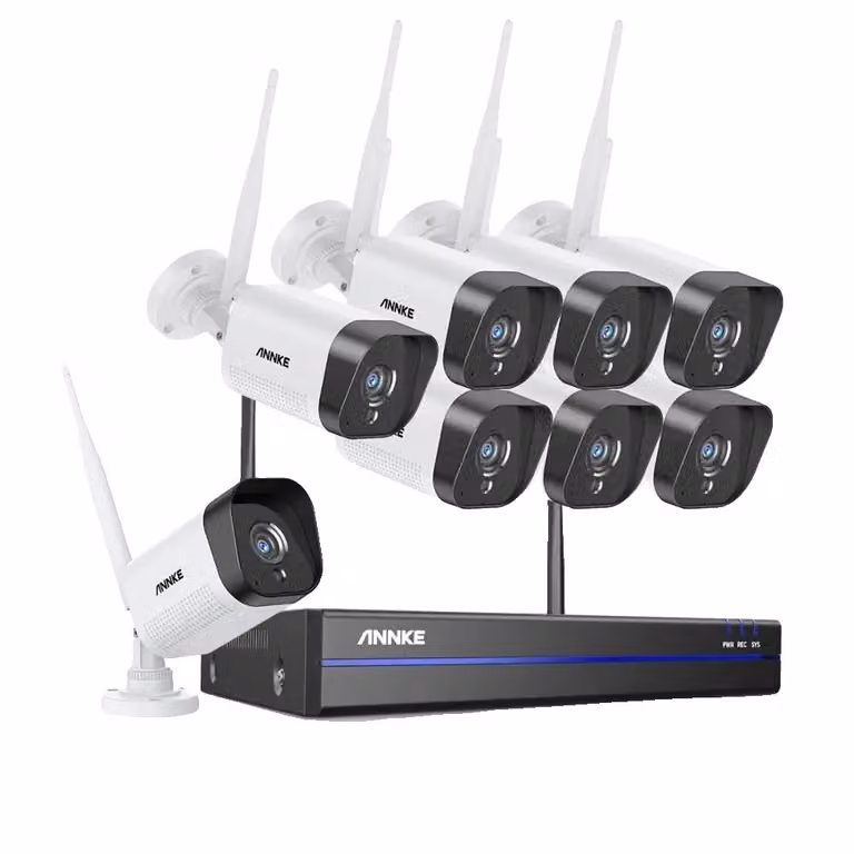 Sistema di telecamere di sicurezza wireless, video da 3MP, visione notturna da 100 piedi, Nessuno