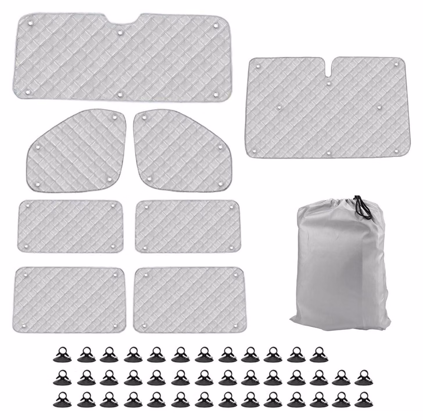 Tappetini termici per l'abitacolo, set da 8 pezzi, per Ford Transit Custom dal 2012 al 2025 (passo corto), con protezione UV e impermeabile, protezione solare, privacy e controllo della temperatura