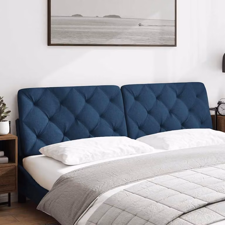vidaXL Cuscino Testiera Blu 180 cm in Tessuto