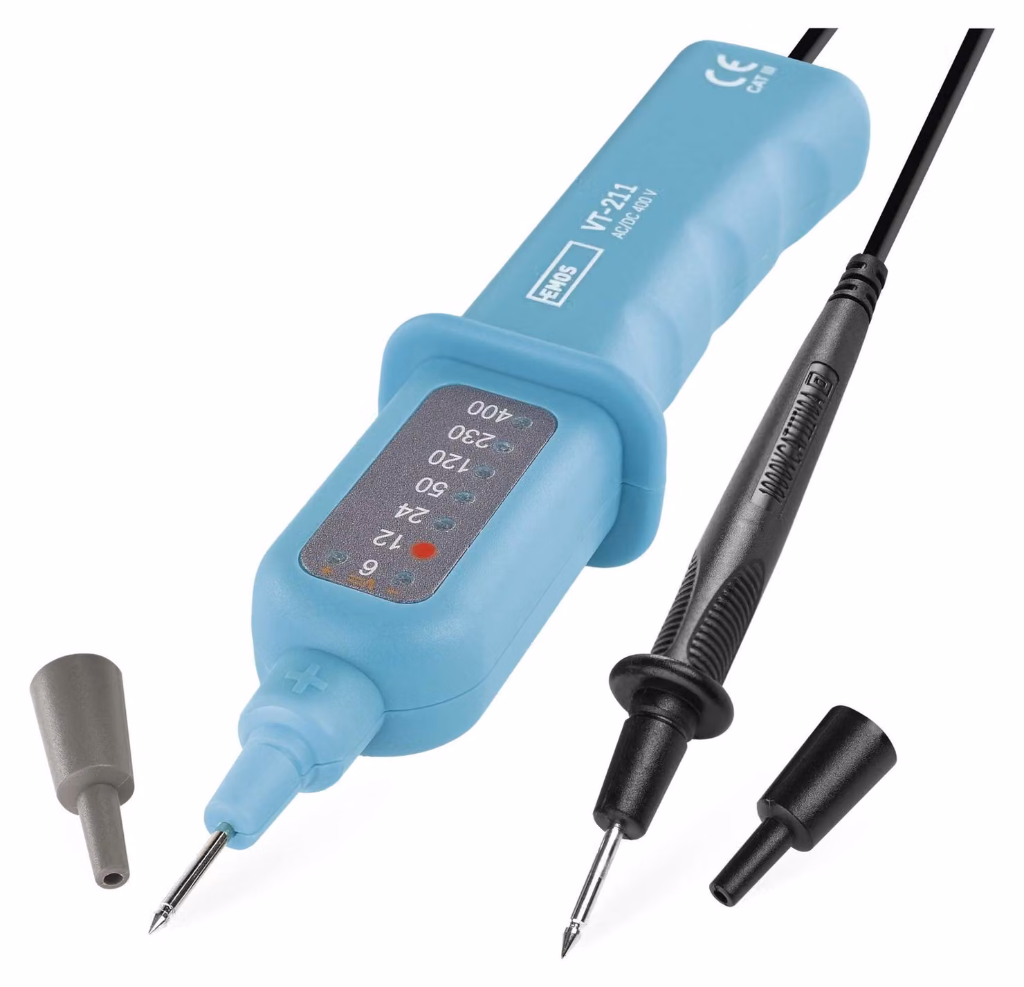 Tester di tensione CAT III, AC/DC, analogico, 6 V, 400 V, con indicazione di polarità, modello M0003BN