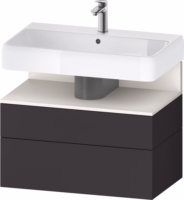 Duravit Collection One Meuble sous-lavabo, 1 tiroir et 1 coulissant, 790x470x590mm, en niche blanc supermatt, QA4394084800010, QA4394084800010