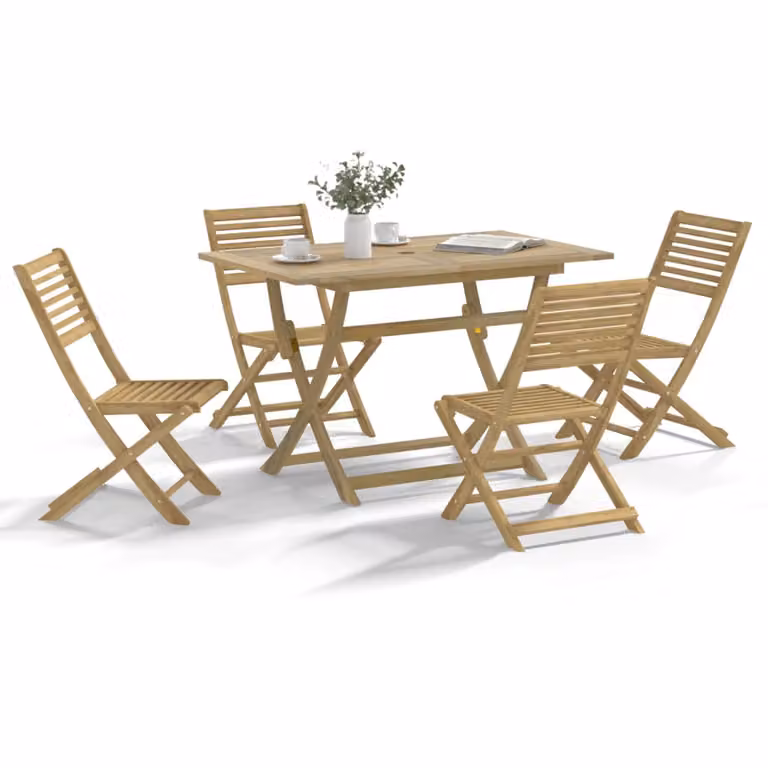 Set da pranzo per giardino vidaXL in legno di acacia marrone, 5 pezzi