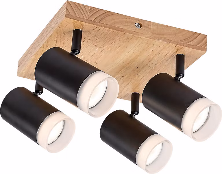 Faretto da soffitto rovere / nero GU10 4X5W Toras 73124 Rabalux