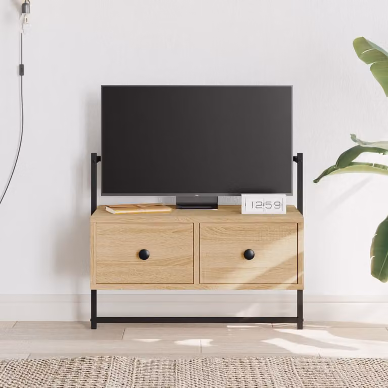 Mobile TV da parete vidaXL in legno Rovere Sonoma, L 60,5 cm x P 30 cm x H 51 cm, colore marrone