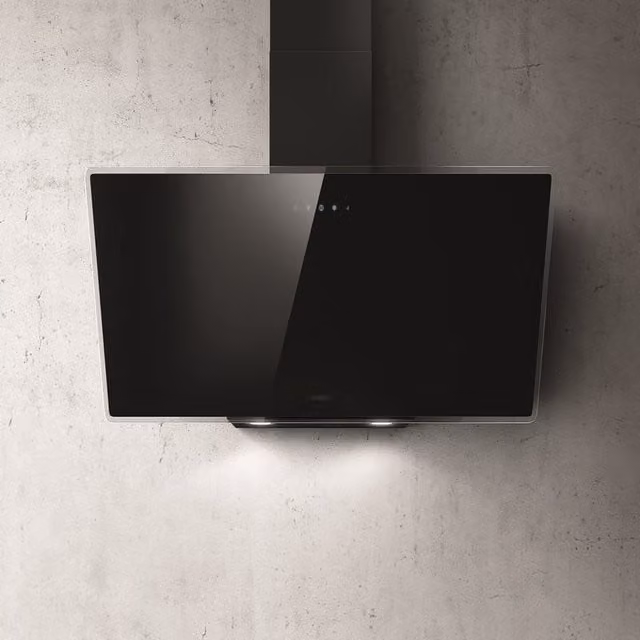 Cappa a parete Elica SHIRE BK/A/60 in vetro nero con display LED, L: 59.8 cm