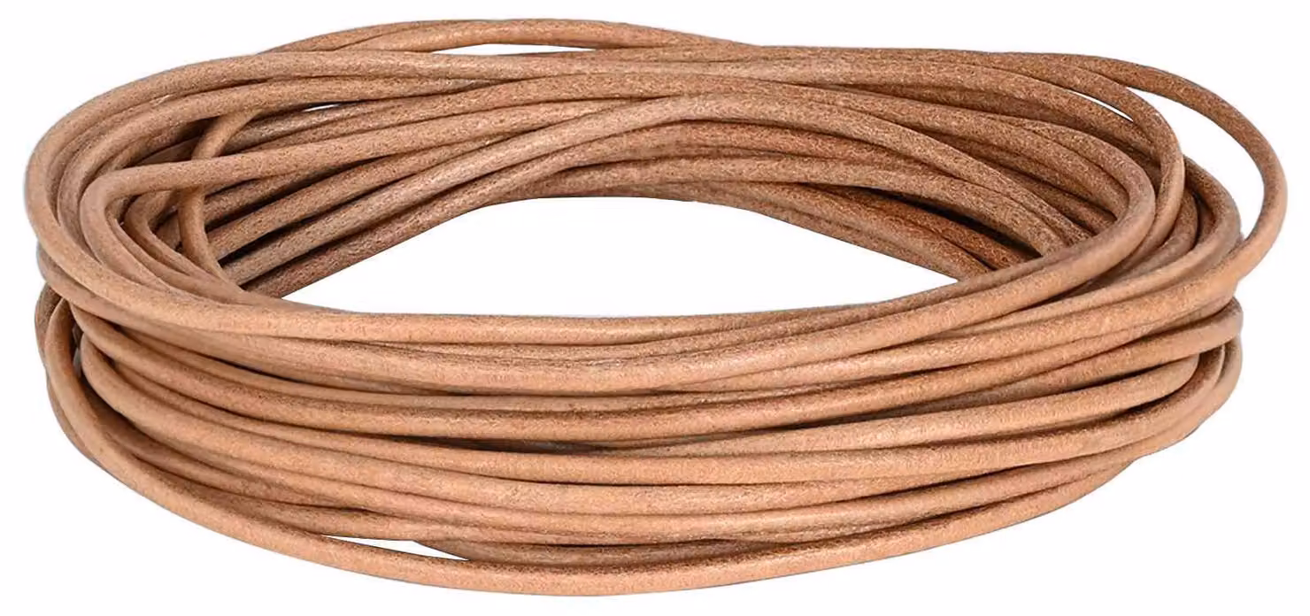 Cordino in Pelle Marrone Ø2,5 mm x 5 m Pelle