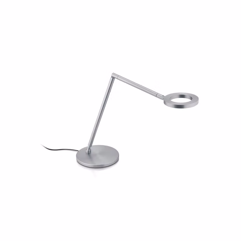 Knapstein Lampada da scrivania Tessa-T, dimmerabile, Alluminio / Grigio / Zincato, Studio / Ufficio, Ottone, Moderno, Lampada da tavolo LED