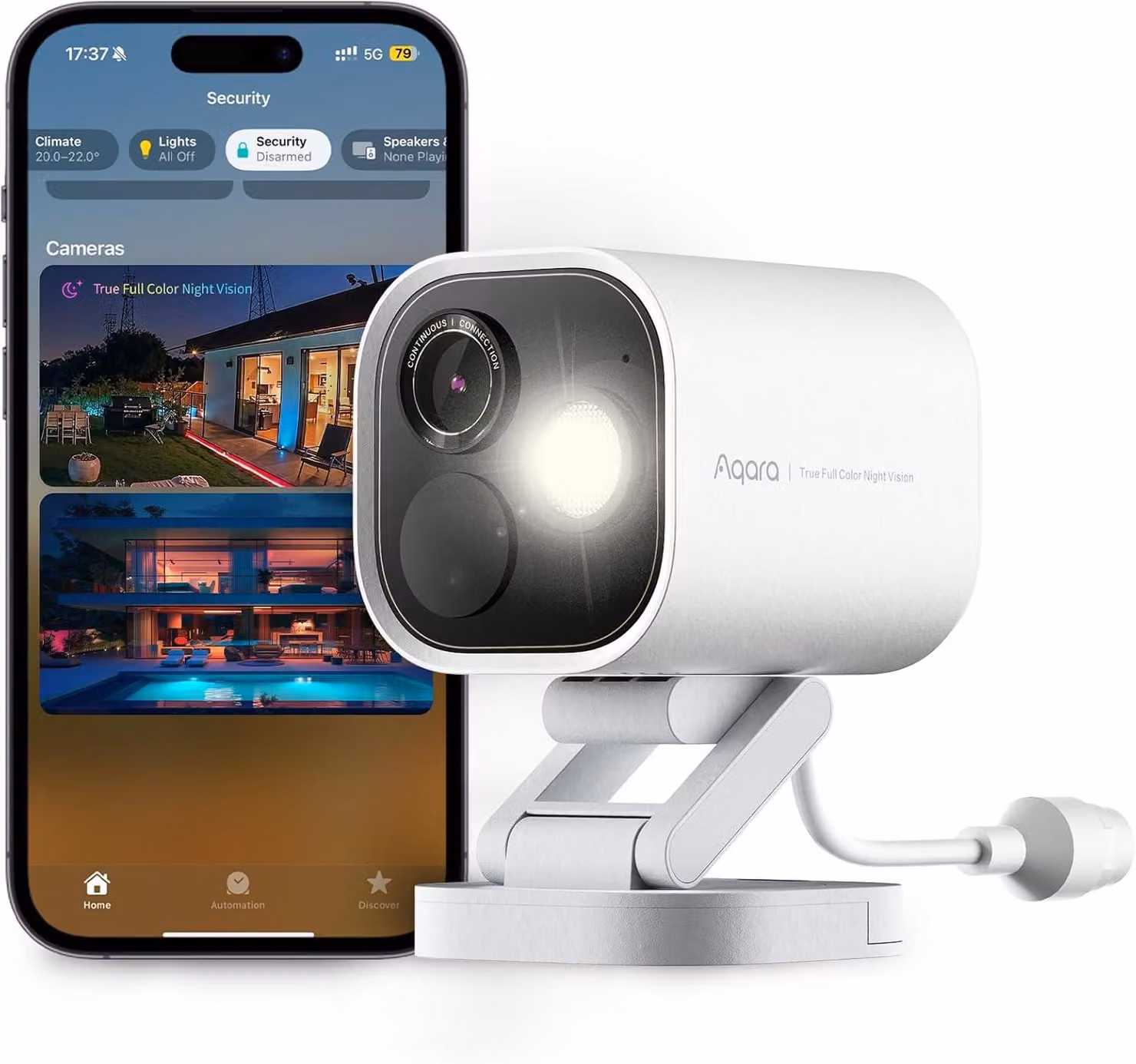 Telecamera di sicurezza – Telecamera esterna da 4MP – Visione notturna a colori reale – Rilevamento AI locale e supporto PoE