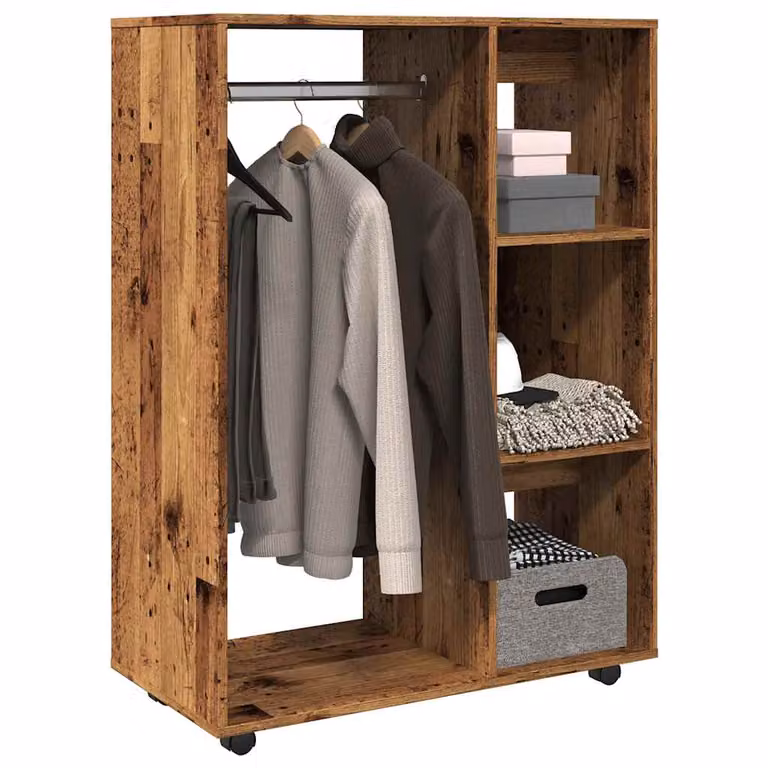 Armadio classico vidaXL in legno marrone con ripiani e appendiabiti L 80 x P 40 x H 110 cm