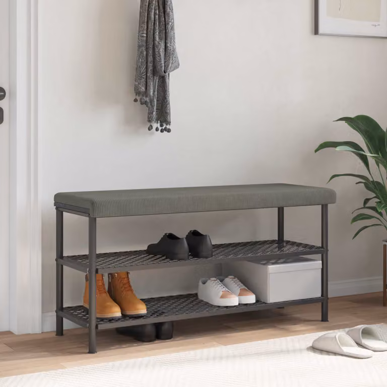 vidaXL Cuscino per panchina in corduroy Grigio, L 110 cm x P 35 cm