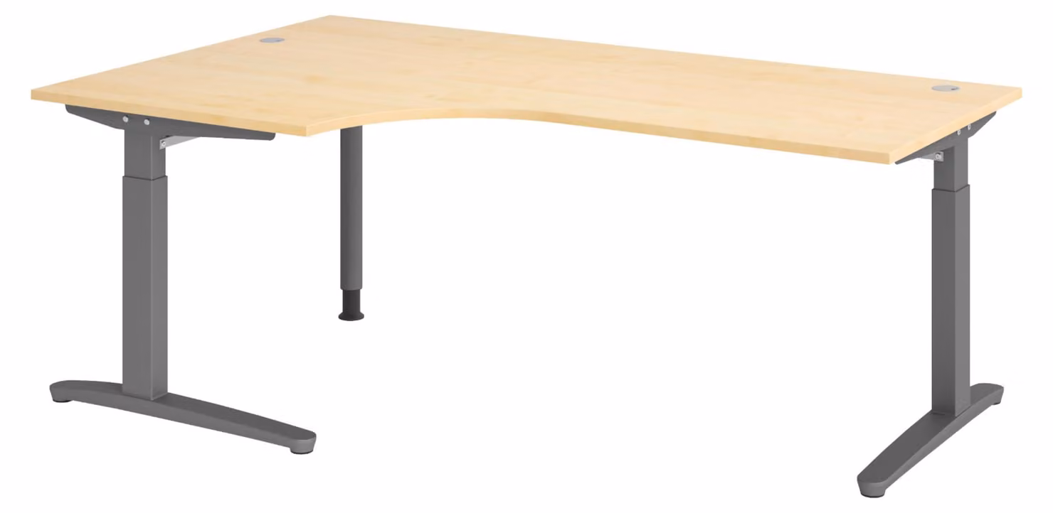 Scrivania bümö serie XB - Decorazione: acero, struttura: grafite, dimensioni: scrivania angolare 200 x 120 cm