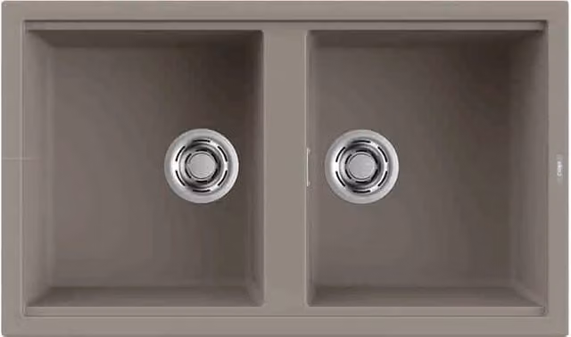 Lavello Elleci Incasso 2 vasche 86x51 Best 450 Keratek Plus Grigio Dove Grey LKB45093