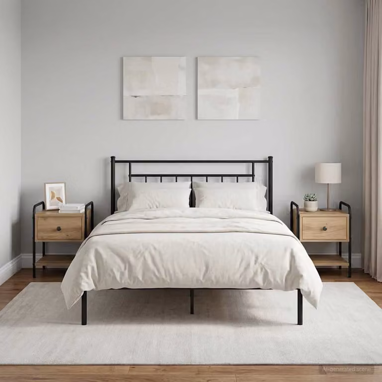 Set di 2 comodini vidaXL in stile moderno color rovere con finitura artigianale L/P/H: 35 x 36,5 x 47 cm