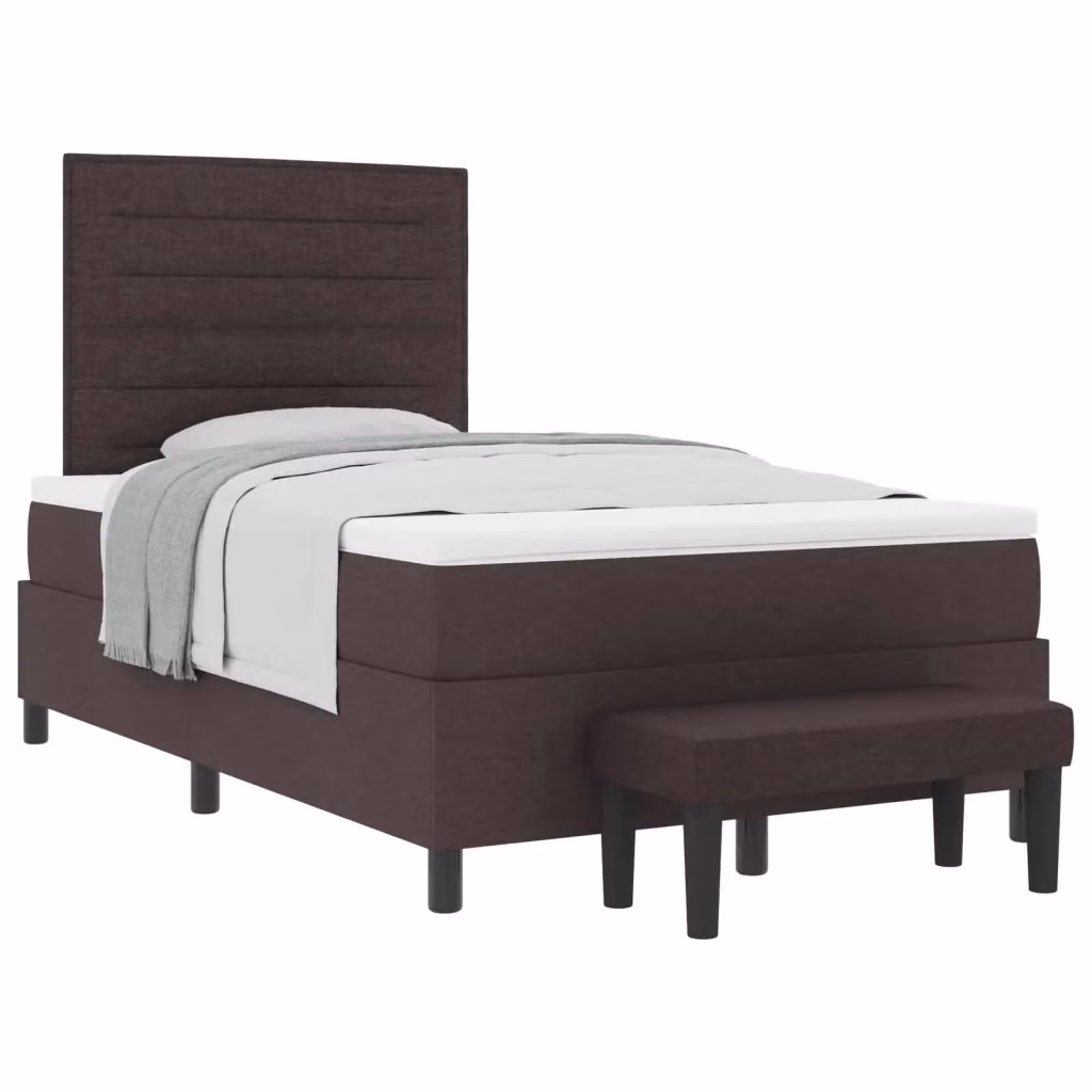 Letto ibrido con molle a tasche e testiera vidaXL, colore marrone, L/P/H: 120 x 200 x 280 cm – 2