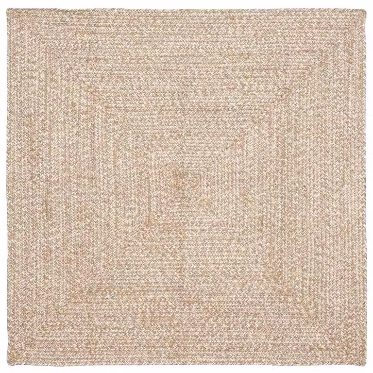 vidaXL Tappeto da Area Naturale e Bianco 120 x 120 cm Juta