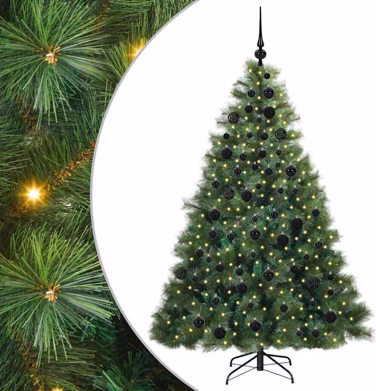 Albero di Natale artificiale con 300 LED Verde 180 cm PE e PVC