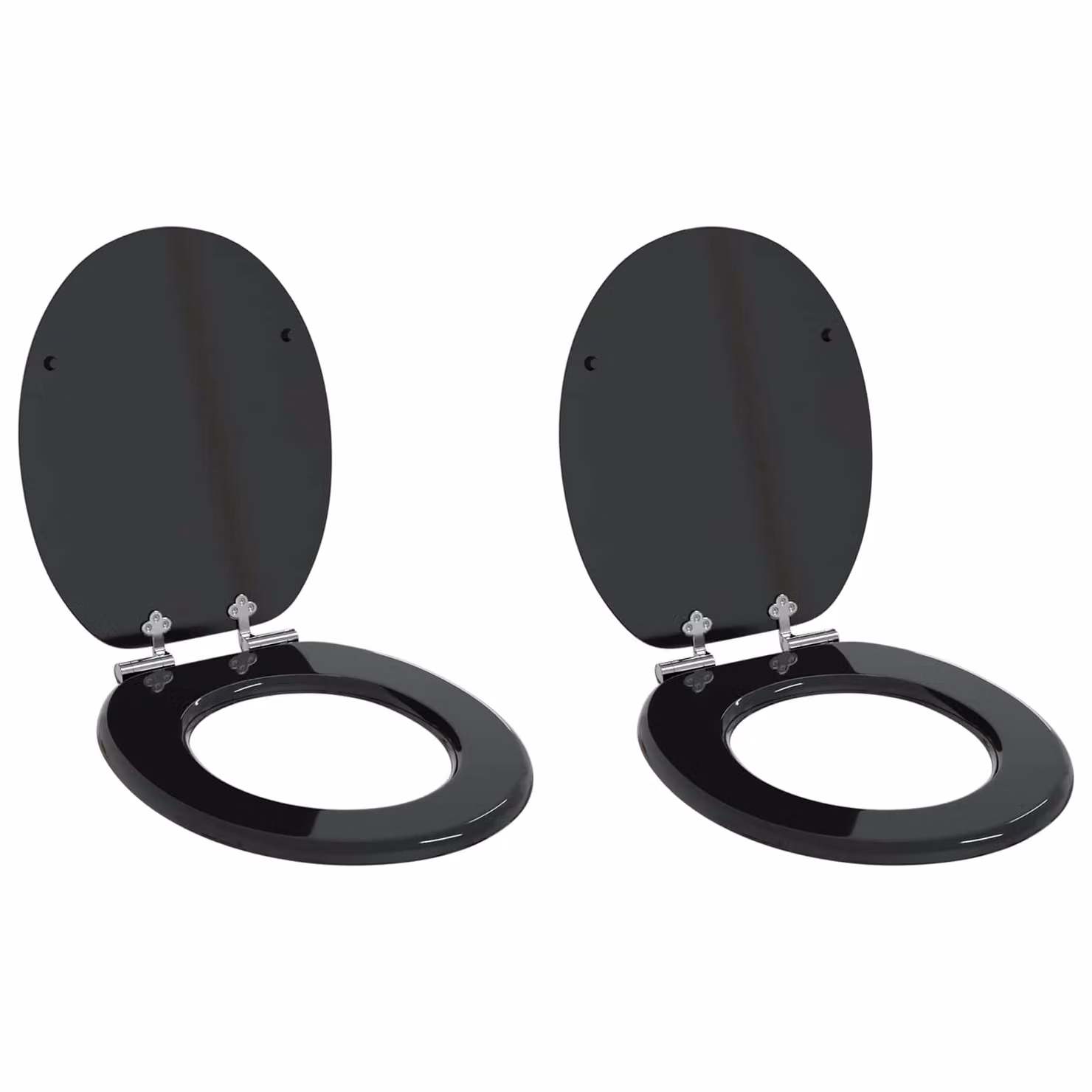 Sedile per WC vidaXL in legno ingegnerizzato, colore nero, 44 x 38 cm