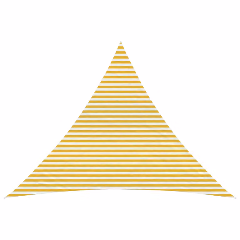 Telo Ombra Triangolare vidaXL in HDPE Giallo e Bianco L/P/H: 5 x 5 x 6 m