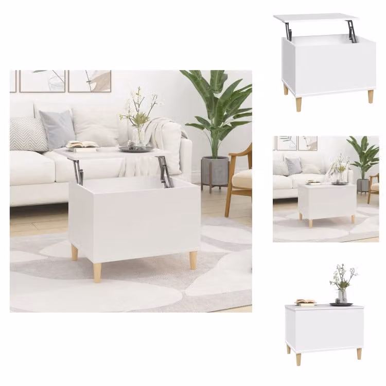 vidaXL Tavolino bianco 60x44,5x45 cm in legno - Tavolini da caffè