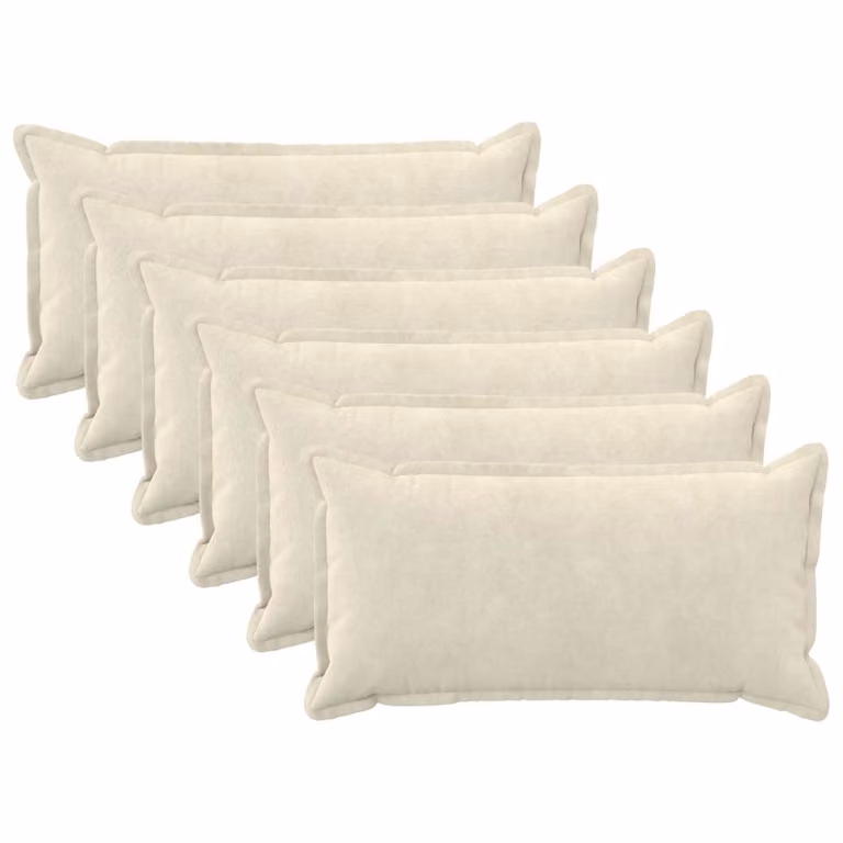 vidaXL Cuscino con cuscino HOUTEN 6 pz Crema Fleece in microfibra