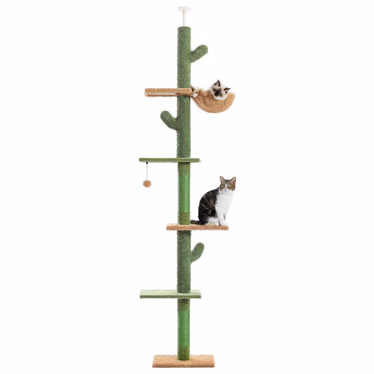 Torre per gatti, design a 5 livelli, regolabile in altezza, materiali resistenti , AMT0187GNAMT0187GN