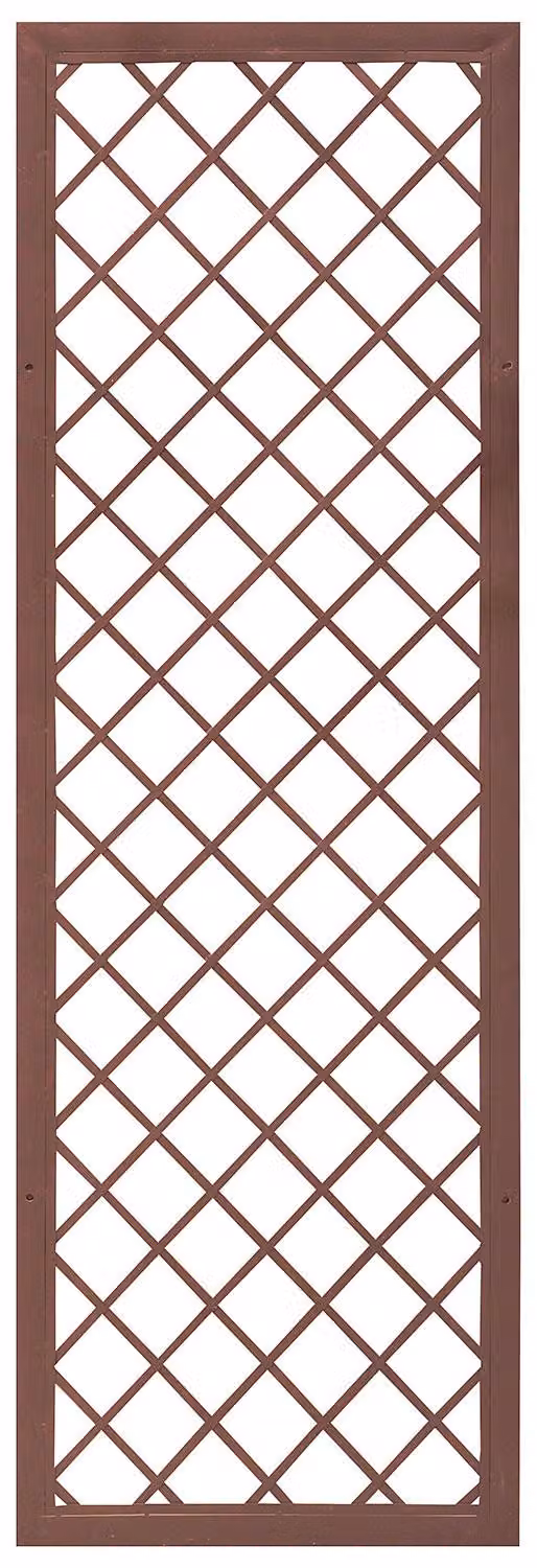 Set 2 Pezzi Traliccio Fisso con Cornice per Giardino Verdemax 180x60 cm in Metallo Corten