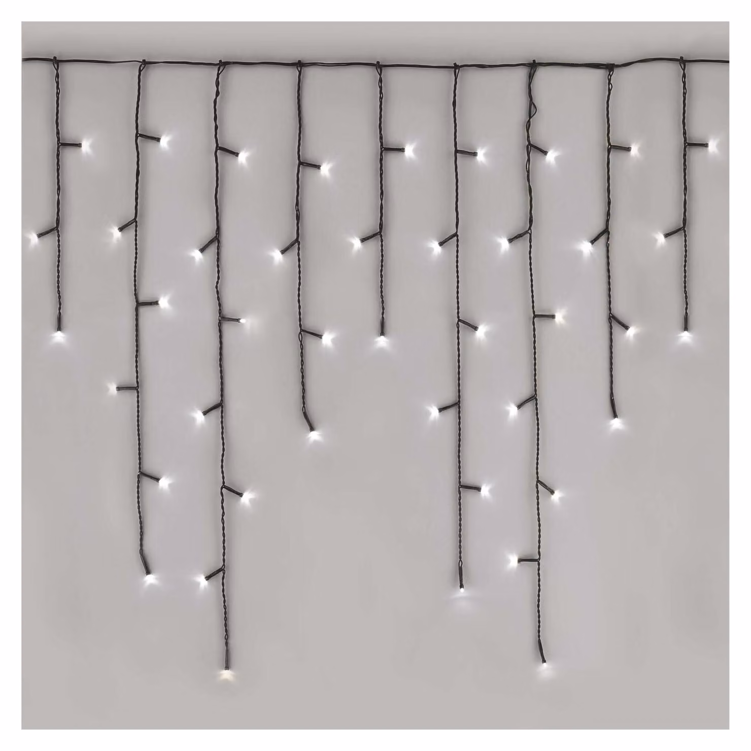 Catena luminosa effetto neve, lunghezza 3,6 metri, 200 LED, luce bianca fredda, 8 modalità, timer, grado di protezione IP44