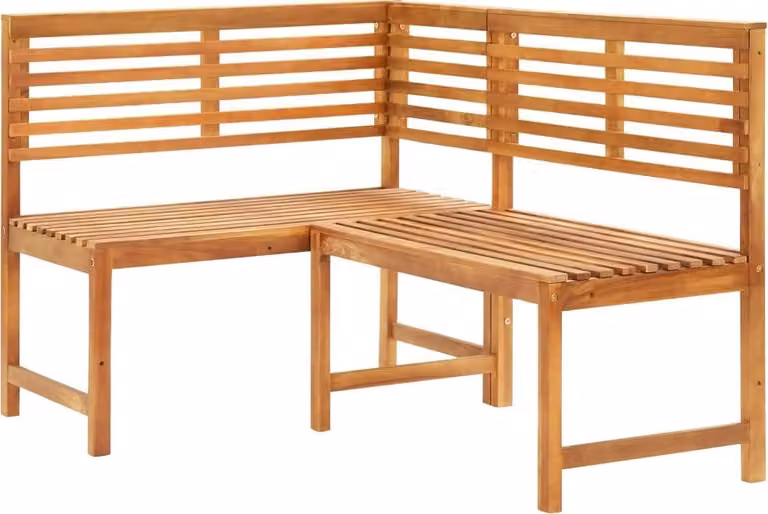 Panca da Giardino ad Angolo 140 cm Legno Massello Acacia