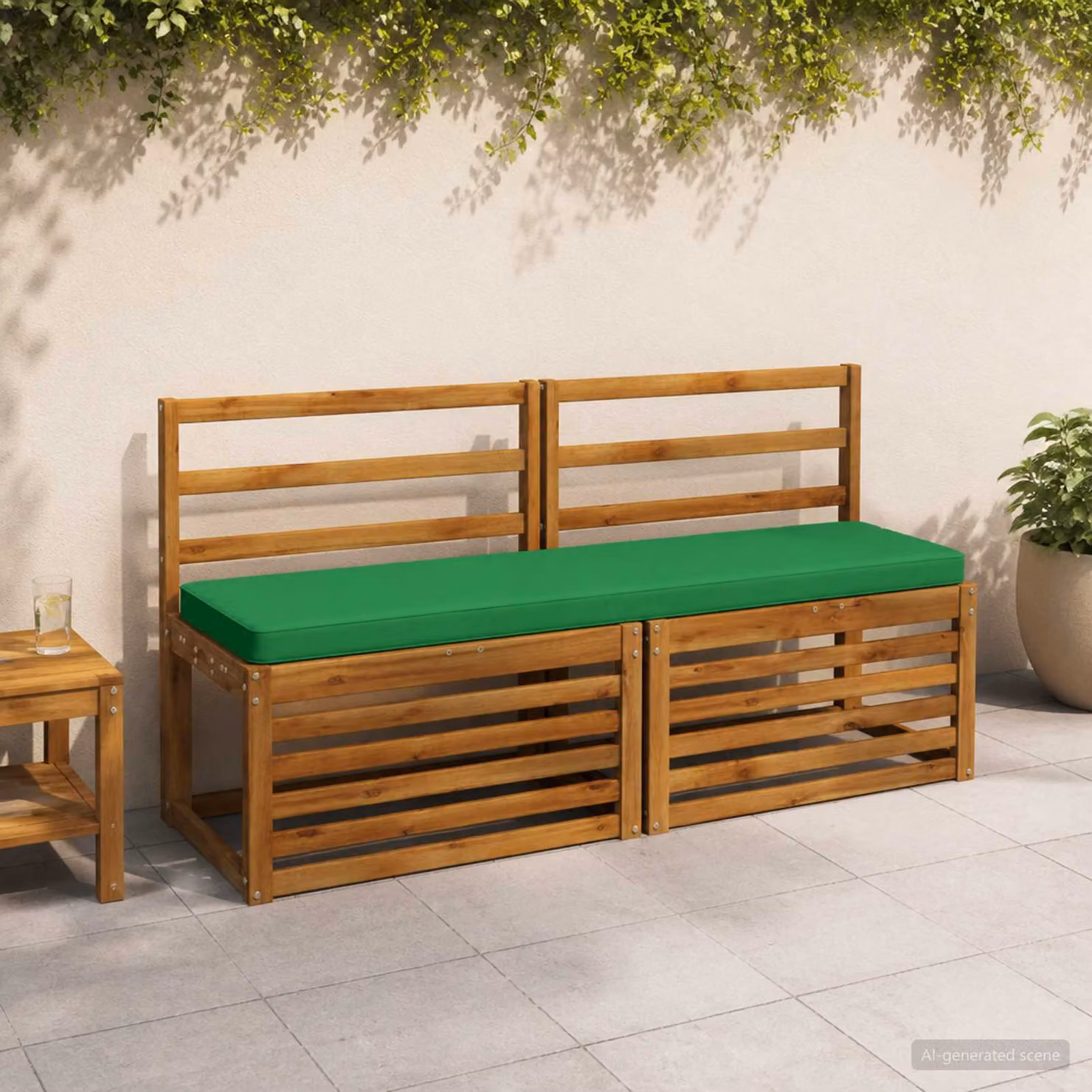 Cuscino per Panchina vidaXL VUGHT Verde in Poliestere con Rivestimento Lavabile e Resistente ai Raggi UV
