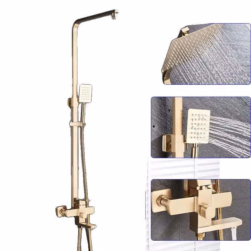 Set doccia oro spazzolato, soffione a pioggia da 8 pollici, miscelatore a parete, /h3divulli8 pollici/li/ul/div