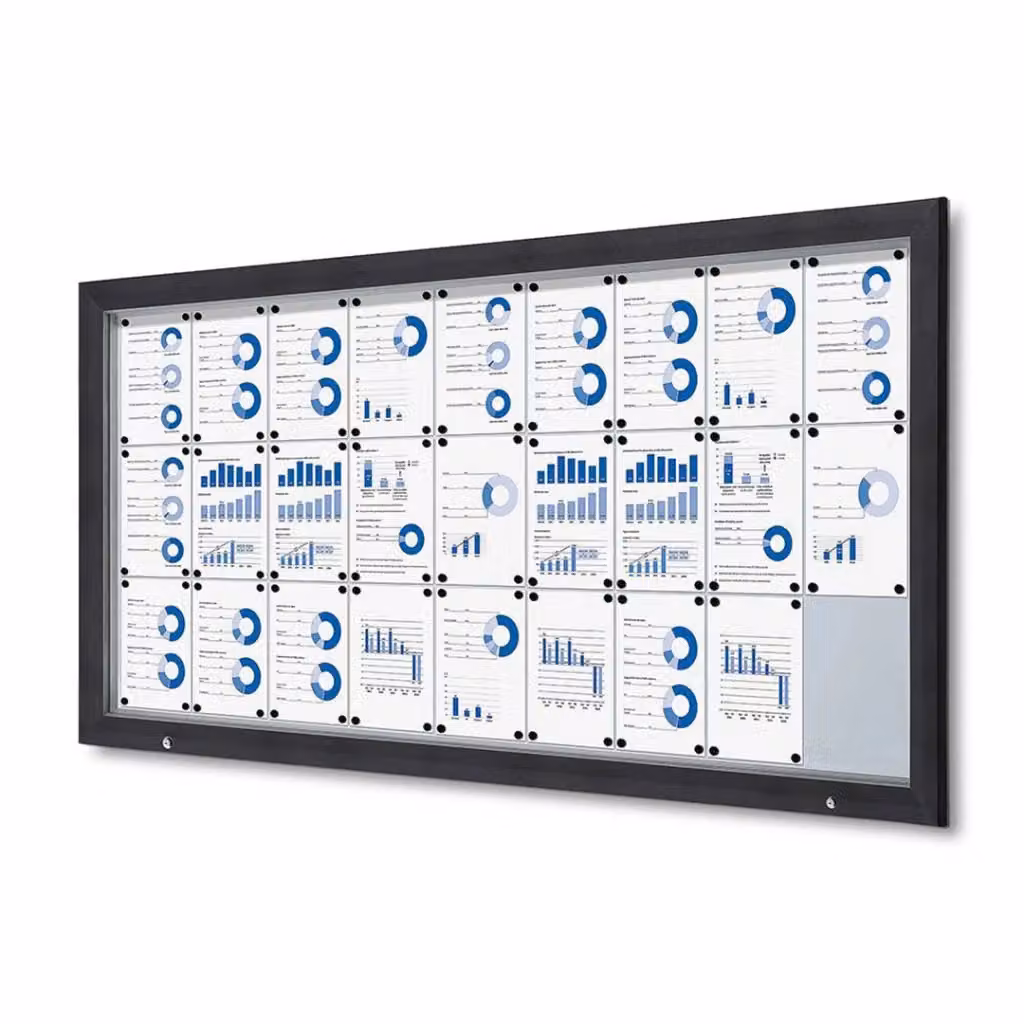 Bacheca da esterno con apertura a ribalta GIORDANOSHOP in alluminio, L: 212,5 cm, H: 106,7 cm, P: 4,7 cm, colore antracite o bianco – 2