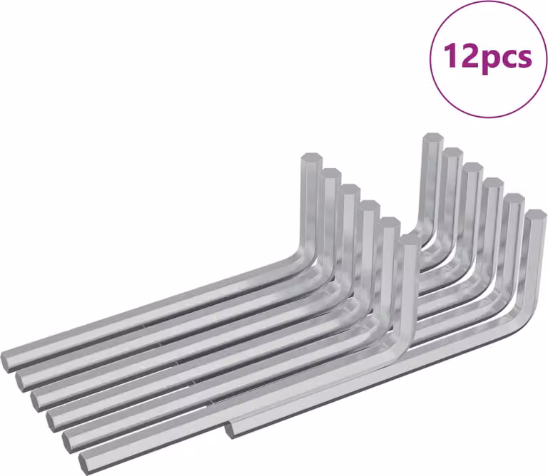 Chiave Esagonale 12 pcs Argento 22 x 66 mm Acciaio