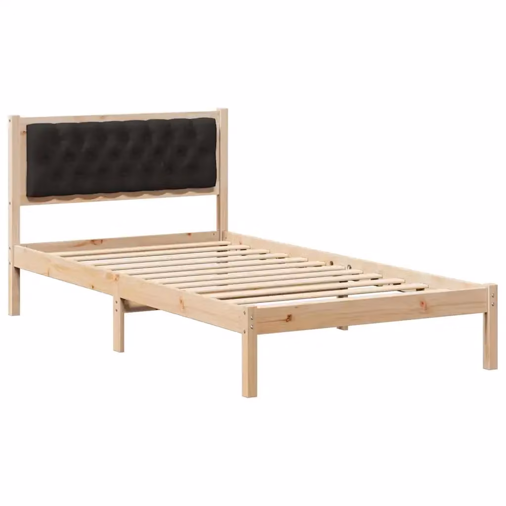 Struttura del letto vidaXL in pino massello nero L 100 x P 200 cm – 2