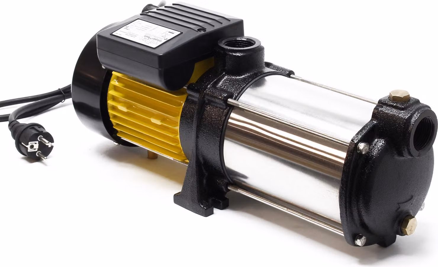 Pompa centrifuga multistadio Wiltec 6600l/h 900W prevalenza di mandata 55m, prevalenza di aspirazione 9m, 2850rpm, pompa per acqua per acquedotti domestici, casa e giardino