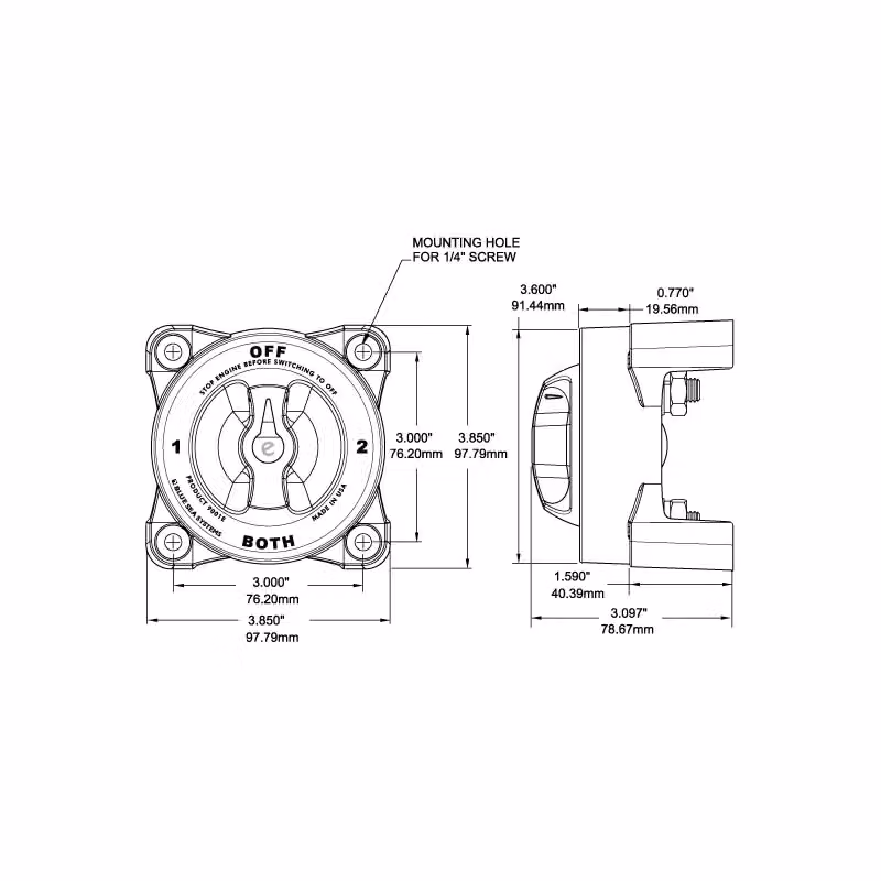 Deviatore 0-1-2-Both Serie HD in plastica per installazione a vista disponibile in blu o grigio – 2